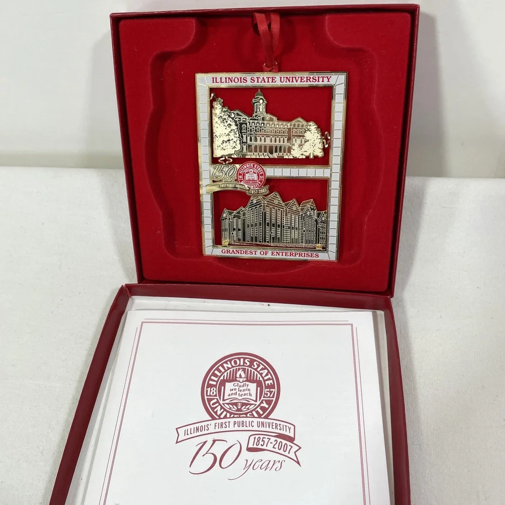 NIB Illinois State 150th Commerative Ornament Sesquiscentennial Fred Mills RARE